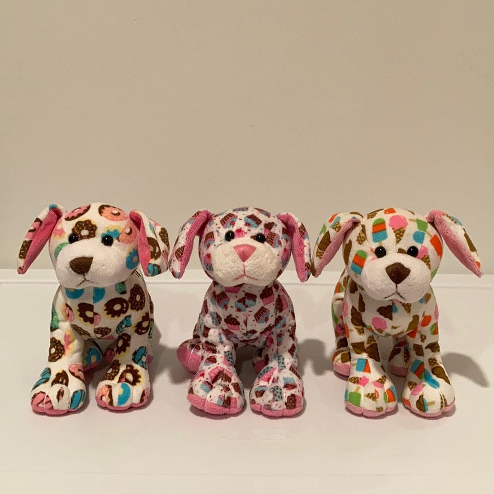 Webkinz Donut Pup, Cupcake pup, and Ice Cream Pup